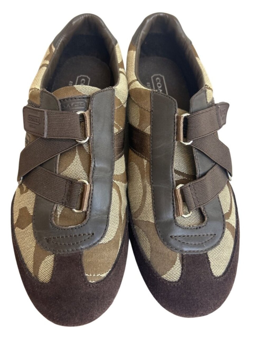 Coach Kyra Sneakers Women's 8M Brown Monogram Strap Y2K Designer Streetwear - Picture 2 of 9